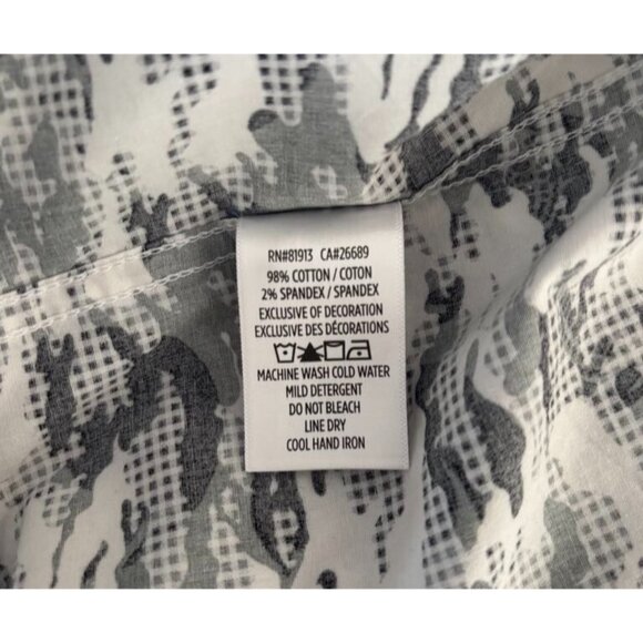 ROBERT GRAHAM Short Sleeve Shirt Mens Size Medium Gray Green Camo Print - Picture 8 of 9